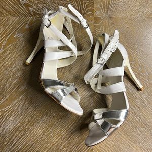 STUART WEITZMAN White Open Toe Strappy Pumps 8.5